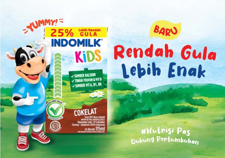 Pertama di Indonesia, Susu UHT Indomilk Kids Rendah Gula