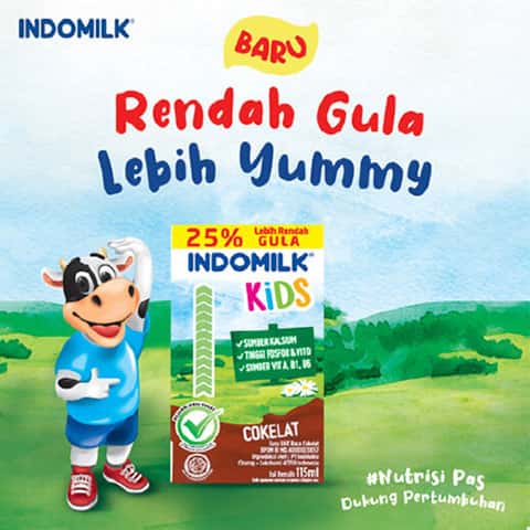 Pertama di Indonesia, Susu UHT Indomilk Kids Rendah Gula